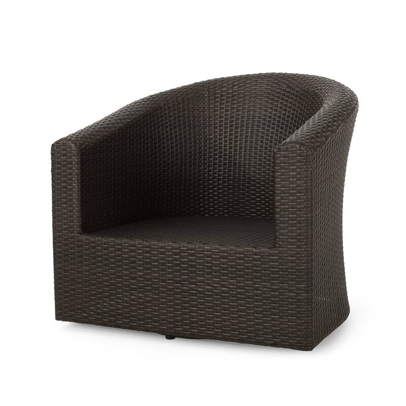 Darius Outdoor Wicker Aluminum Swivel Chair by Christopher Knight Home