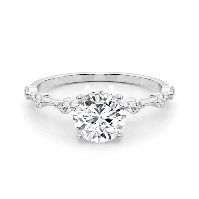 Auriya 14k White Gold Lab Grown Round Diamond Engagement Ring 0.50 to 5.00 ct. tw. (F-G VS)