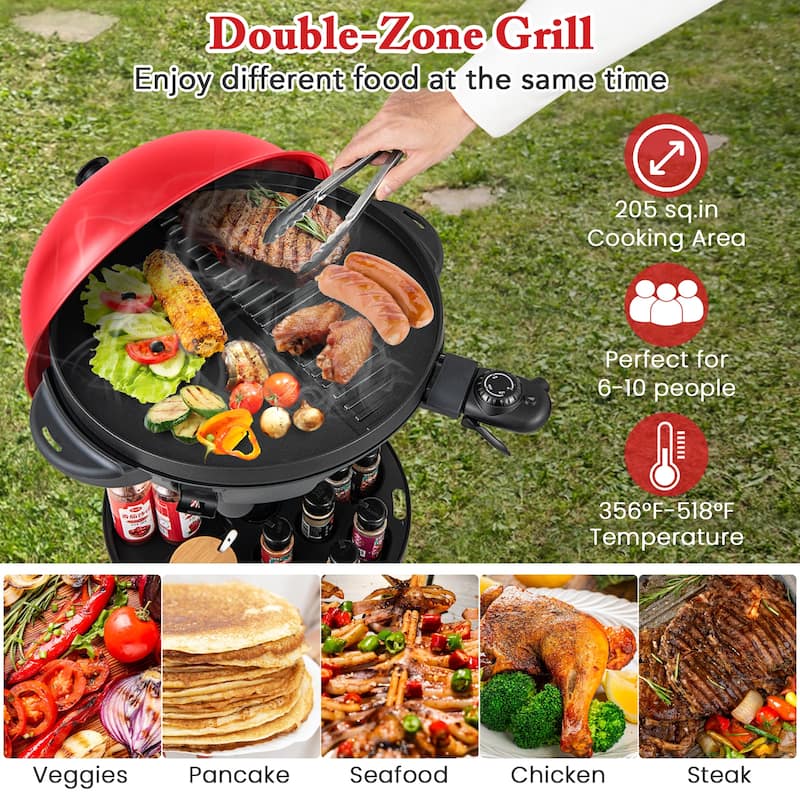 Gymax Indoor Outdoor Electric Grill w/ Non-stick Grill Plate