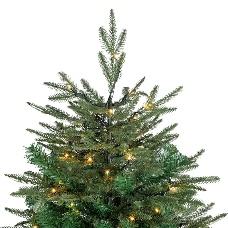 6.5' Hudson Fir Artificial Christmas Tree, Warm White LED Lights - 6.5 Foot