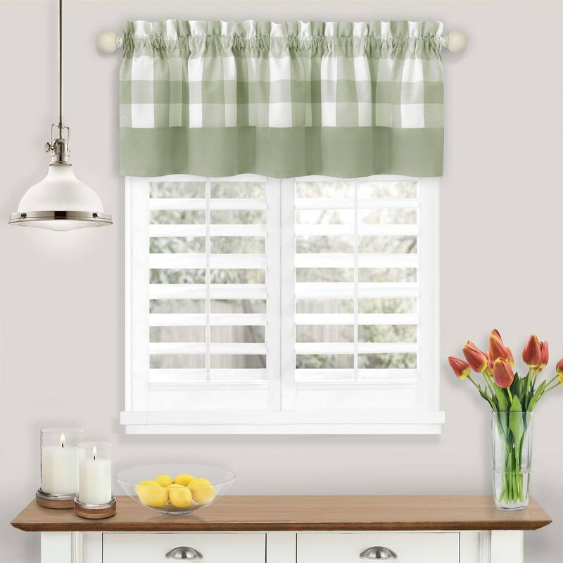 Hunter Window Curtain Valance - 58 x 14 - 58x14 - Apple Green