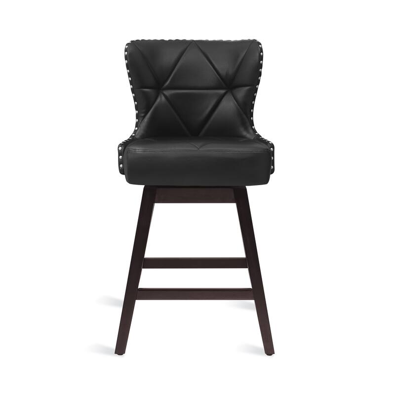 26 in. H Counter Height Barstools Modern Upholstered 360 Free Swivel Counter Stools with Footrest