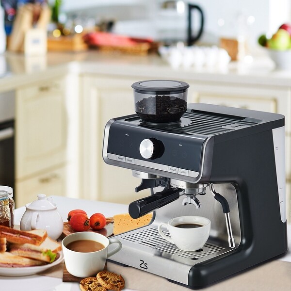 20 BAR Semi-Automatic Espresso Machine with Built-in Grinder Milk