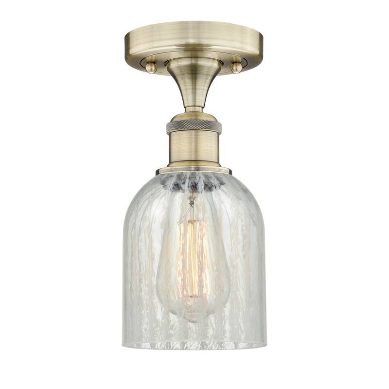 Innovations Lighting Edison Caledonia - 1 Light 5" Semi-Flush Mount - Mouchette/Antique Brass