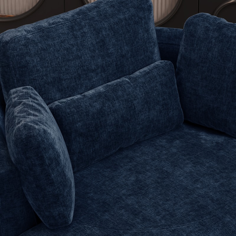 50.2"W Accent Barrel Chair,360° Swivel Club Chair with Metal Base