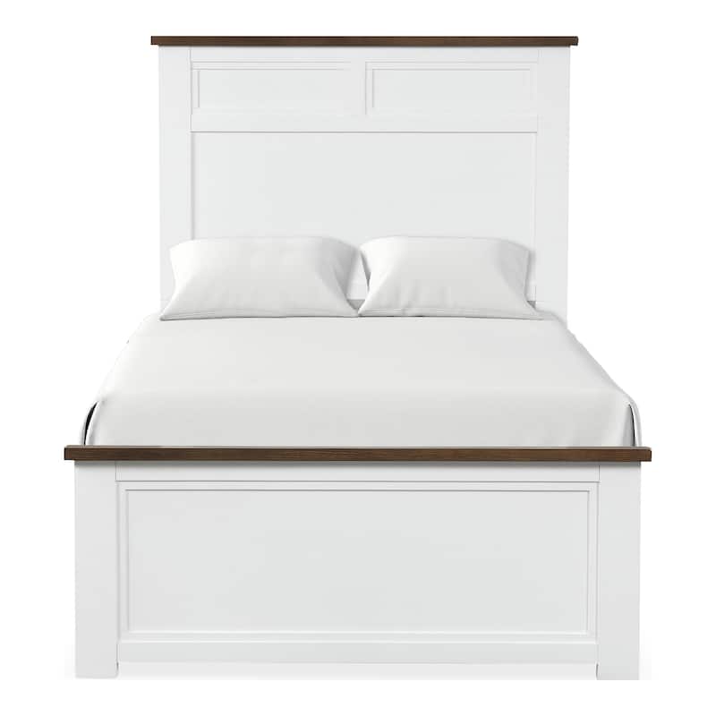 Furniture of America Althea Modern Farmhouse 2-Piece Wood Kids Panel Bed and Nightstand Set