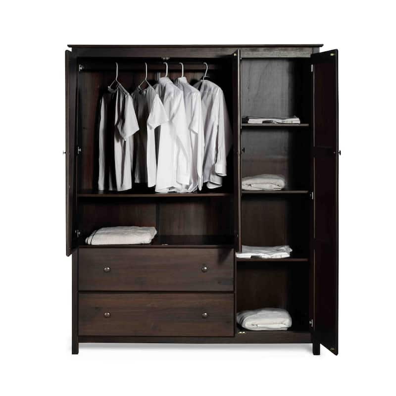 Grain Wood Furniture Shaker Wood 3-door Armoire - 60x72x22