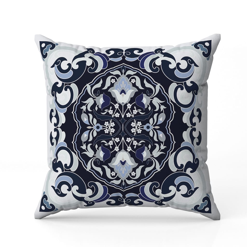 Soft Square Escape Indoor/Outdoor Reversible Throw Pillow Blue and Mint