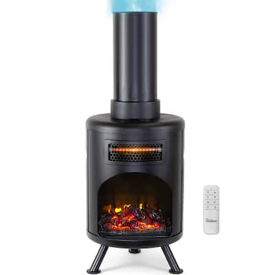 Infrared Heater w/ Humidifier, 3D Flame, Remote, 1500W, Black