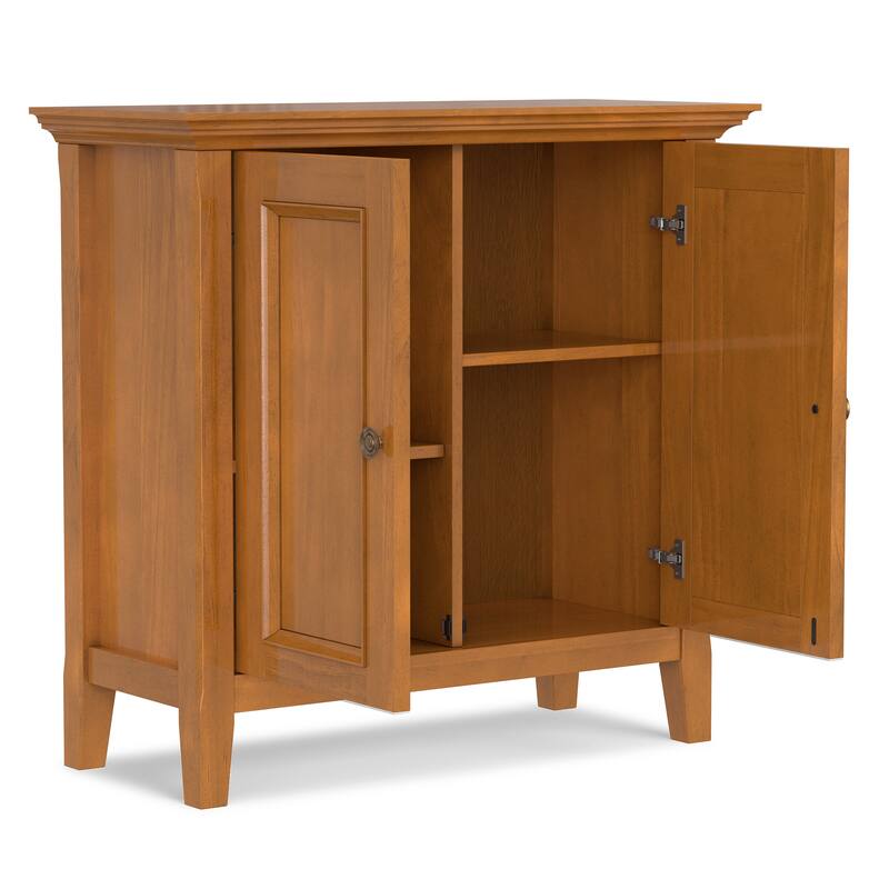 WYNDENHALL Halifax Solid Wood Transitional Low Storage Cabinet - 32"w x 14"d x 31" h