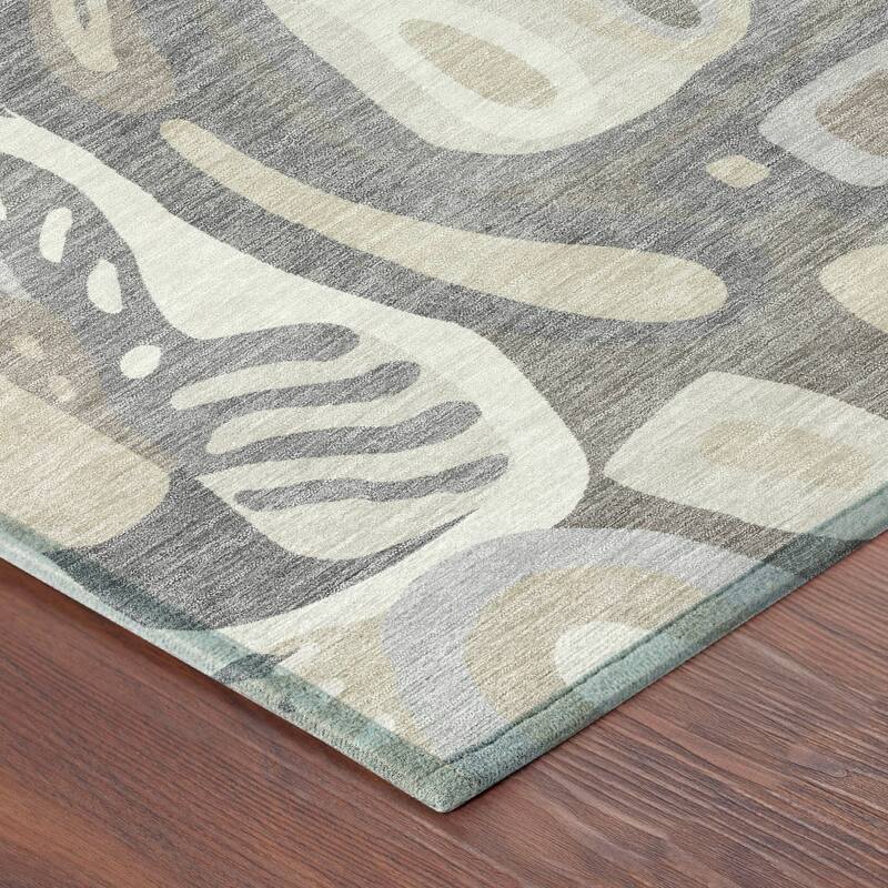Machine Washable Indoor/ Outdoor Modern Picasy Chantille Rug