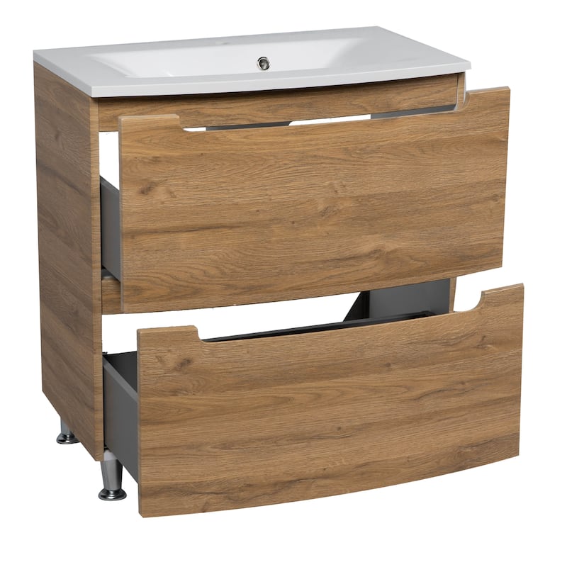 Modern Free standing Bathroom Vanity with Washbasin | Delux Collection with Mirror