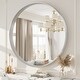 preview thumbnail 56 of 61, Round Tempered Glass and Metal Framed French Cleat Mounted Wall Bathroom / Vanity Mirror 40" x 40" - Silver