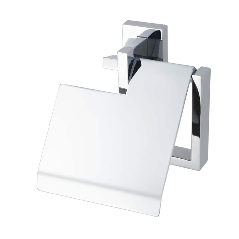 Edge Toilet Roll Holder with cover Chrome