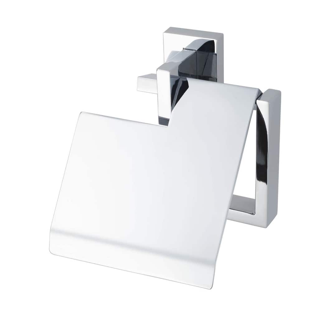 Edge Toilet Roll Holder with cover Chrome