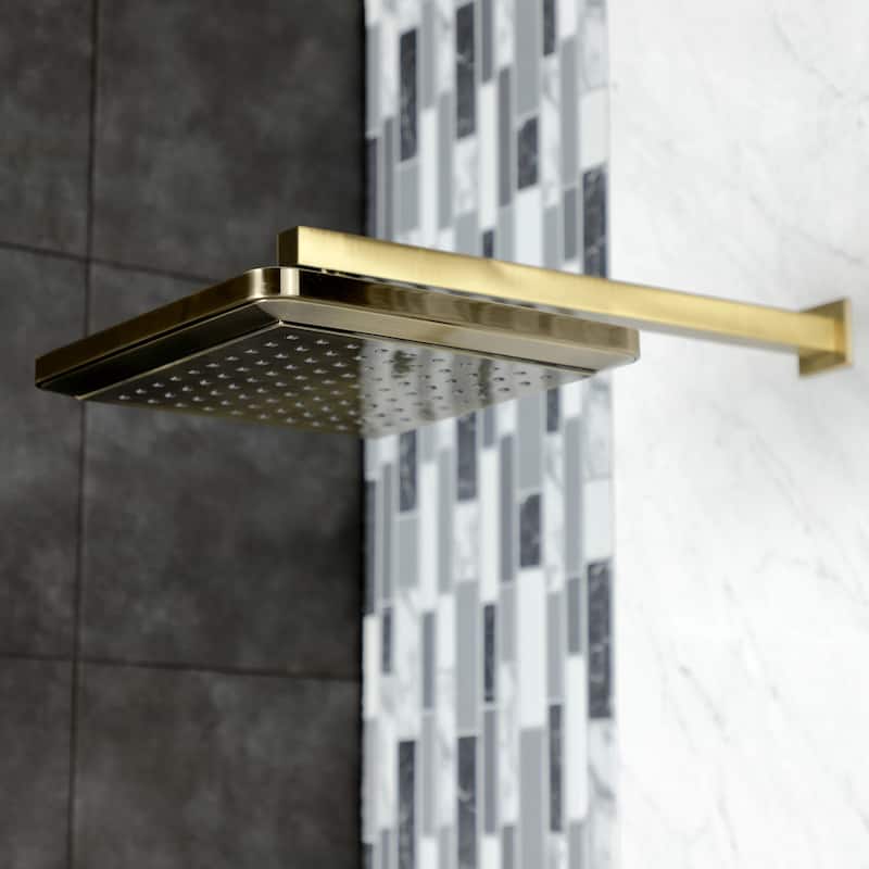 Kingston Brass Claremont 9-5/8-Inch Square Shower Head with Shower Arm