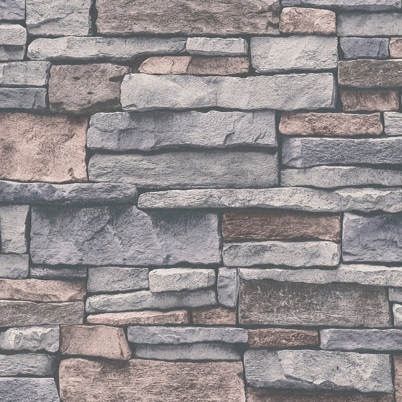 Galerie Wallcoverings Bricks and More Collection Sandstone Splendour Motif Matte Finish Vinyl on Non-woven Wallpaper Roll - 33-feet long x 21-inches wide - Beige/Cream/Grey