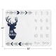 preview thumbnail 4 of 4, Woodland Deer Collection Boy Baby Monthly Milestone Blanket - Navy Blue, Mint and Grey Woodsy Forest Arrow Be Brave