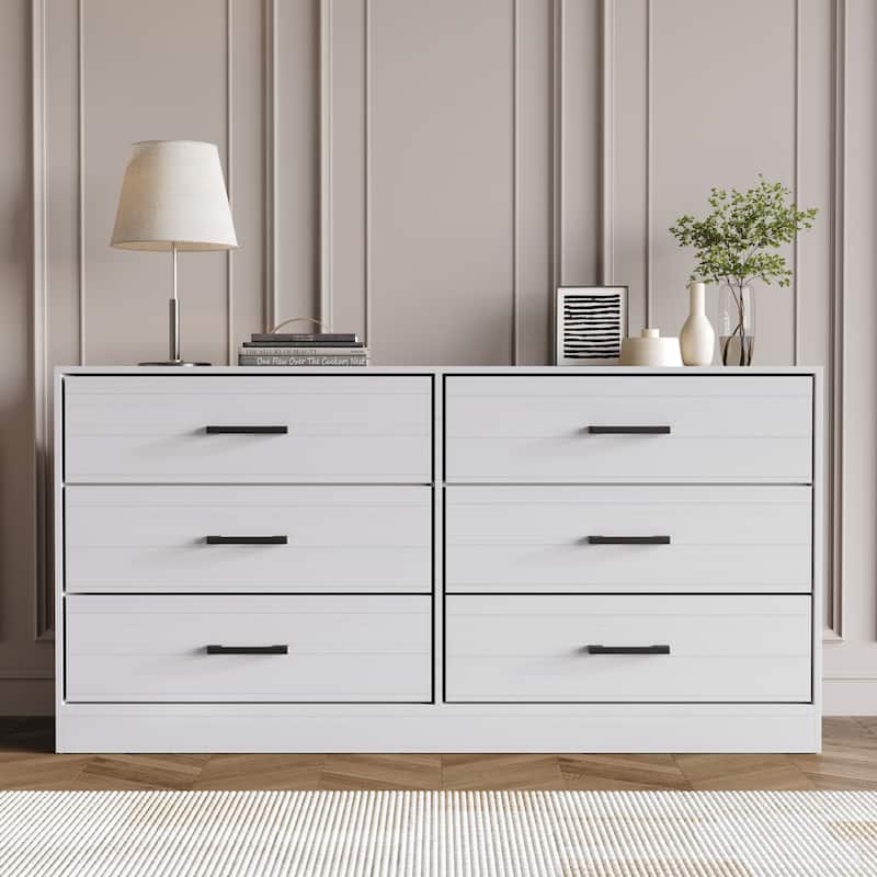 white luxury dresser Lofka White 7 Drawer Dresser for Bedroom 47 Inch Modern Storage Dresser with 4 Large and 3 Small Drawers Metal Handles Anti Tip Design for Living