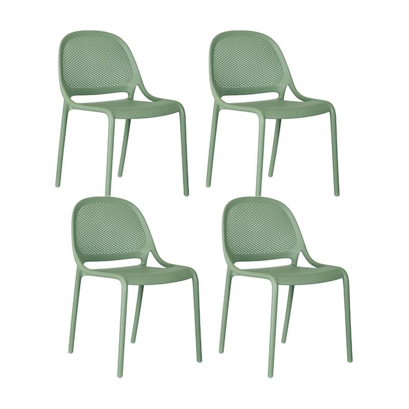 Shay Set of 4 Stackable Dining Chairs, Indoor/Outoor - Aloe Green