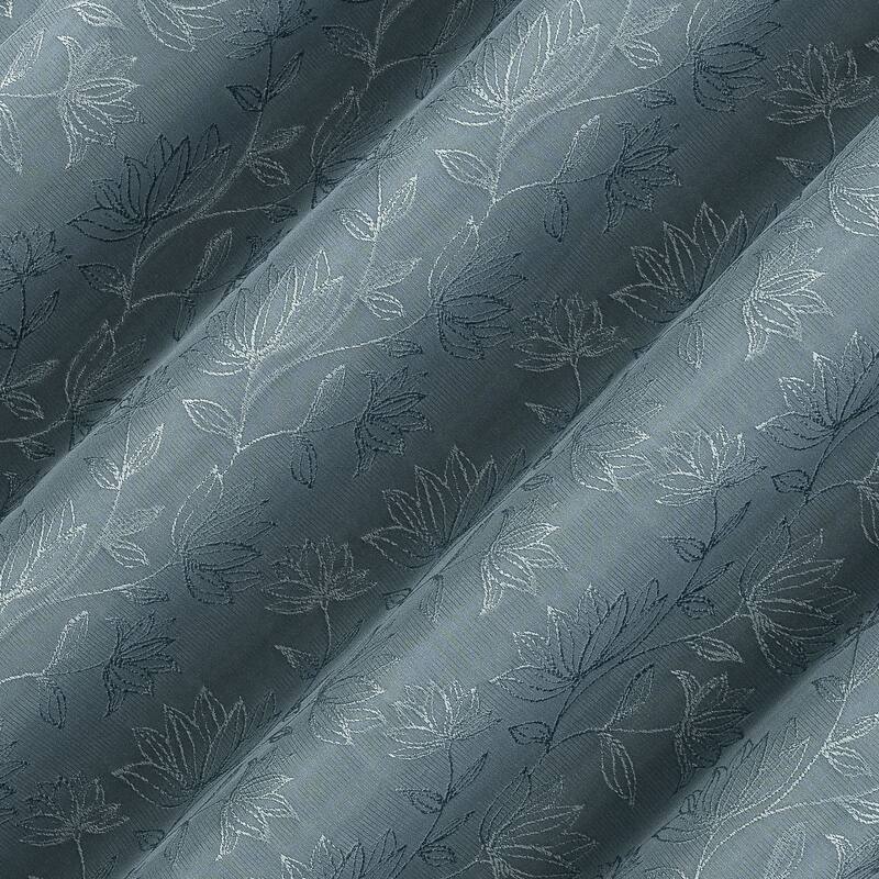 Sun Zero Bronte Floral Jacquard Total Blackout Rod Pocket 1-Piece Curtain Panel, Single Panel