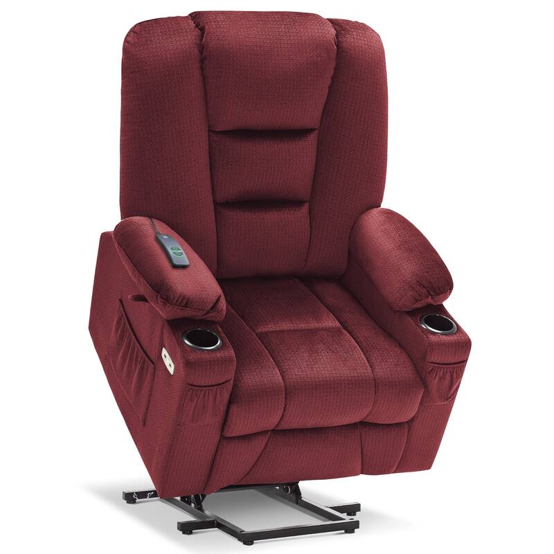 MCombo Large Electric Power Lift Recliner Chair with Massage and Heat for Elderly, Fabric 7549
