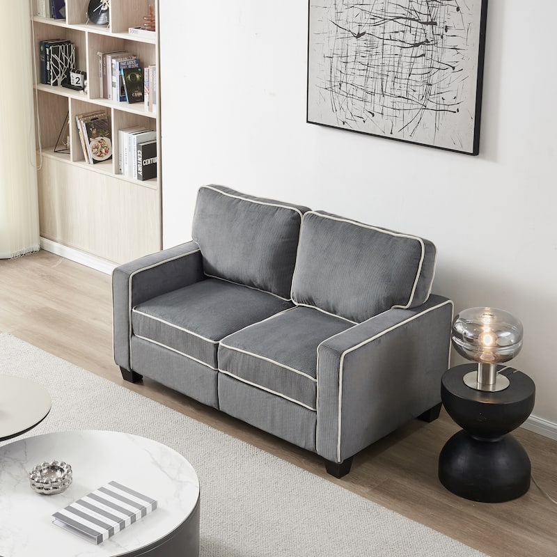 Living Room Corduroy Sofa Loveseat with Storage