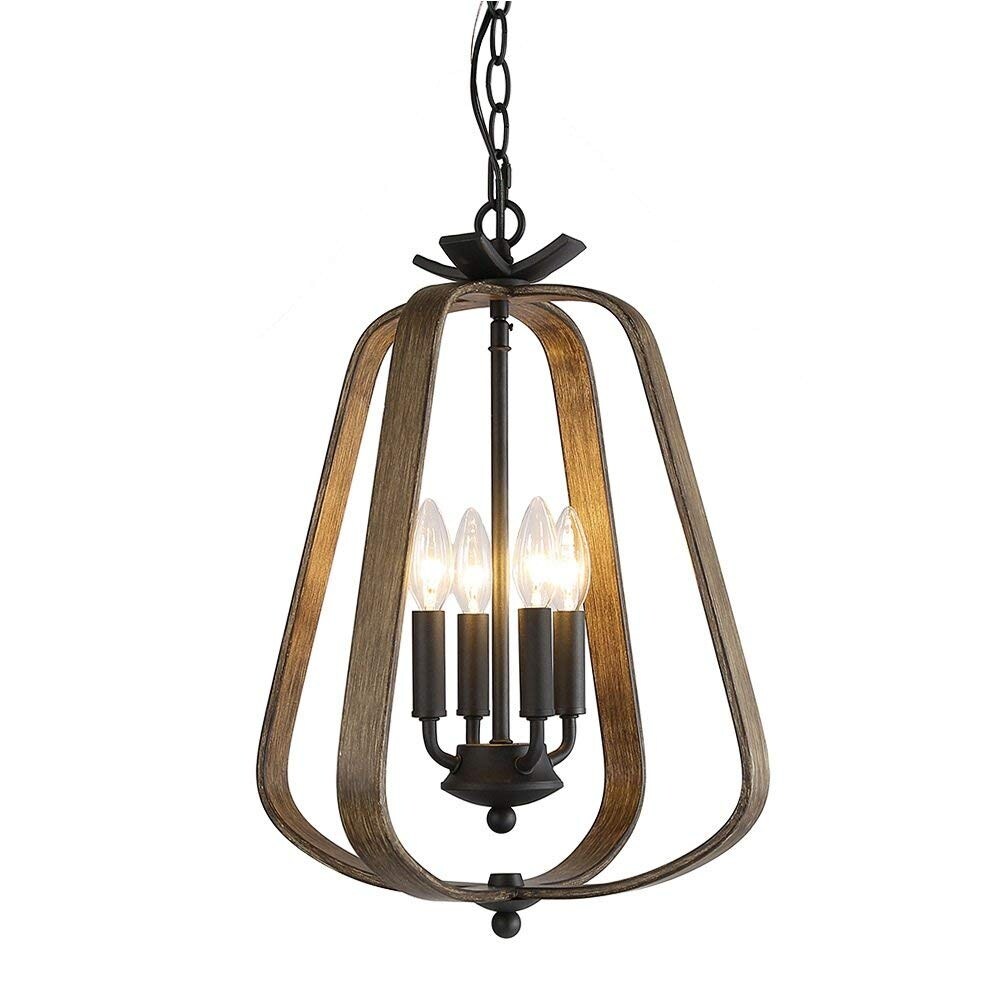 Shop 4 Light Foyer Wood Vintage Chandelier Overstock 24094256