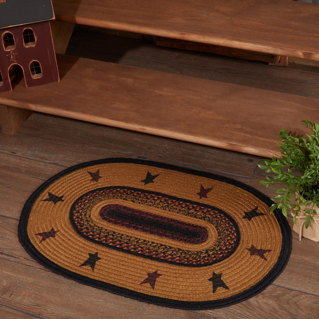 Heritage Farms Star Jute Rug Oval w/ Pad 20x30 - 20" x 30"