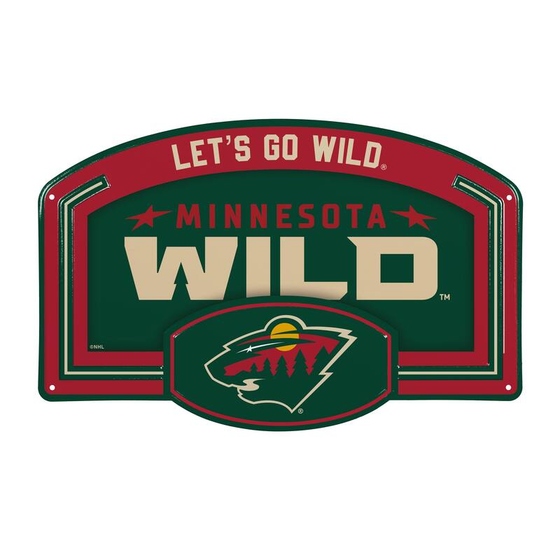 Minnesota Wild Embossed Steel Wall Sign, 11" x 17"