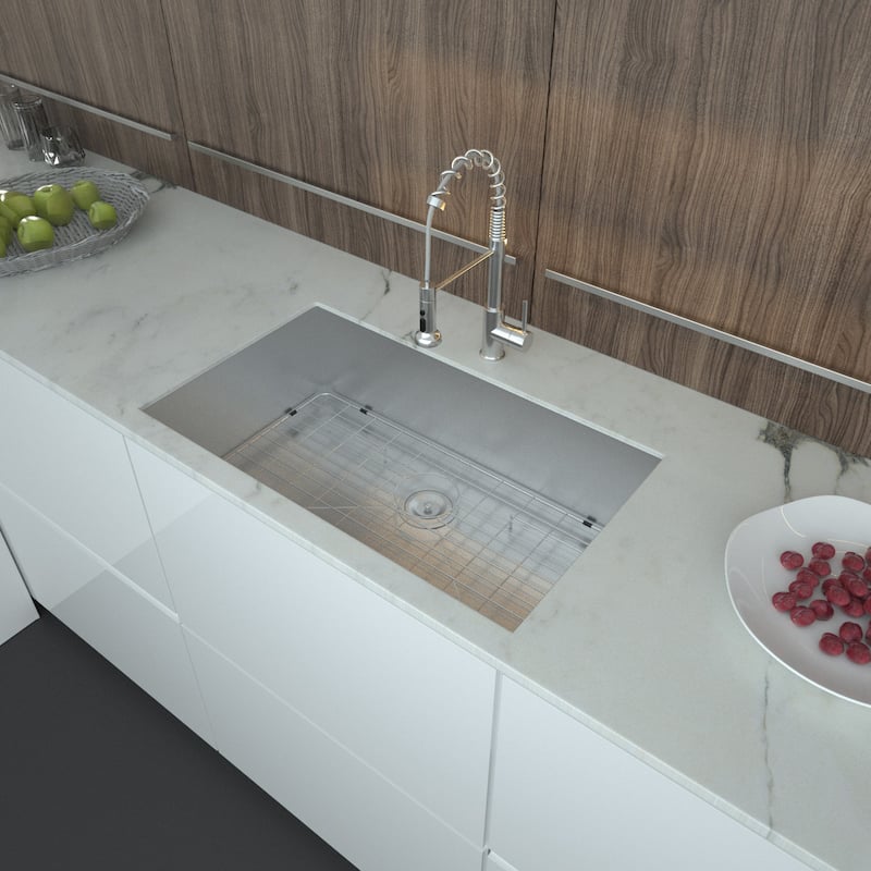 Undermount 16 Gauge Single Bowl Stainless Steel Kitchen Sink in Brushed Nickel