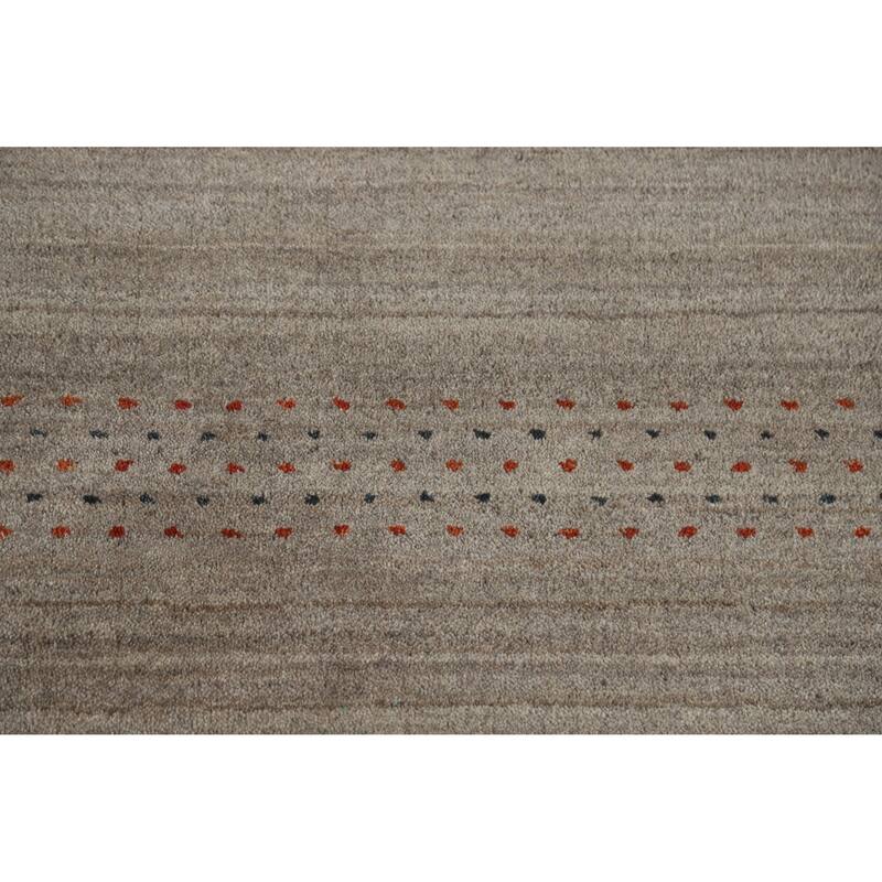 Hand Knotted Oriental 100% Wool Carpet Tribal Animal Pictorial Beige & Ivories Gabbeh Area Rug - 7' 9'' X 5' 1''
