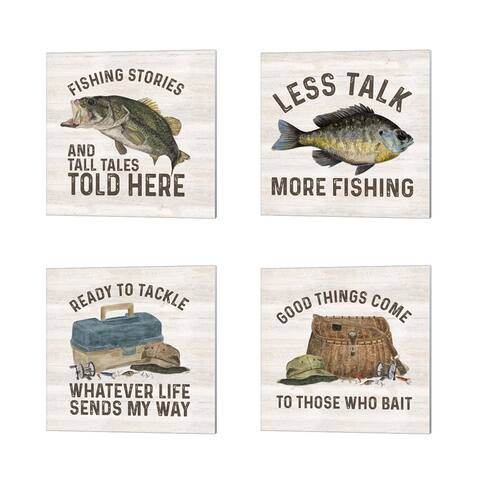 Tara Reed 'Less Talk More Fishing' Canvas Art (Set of 4)