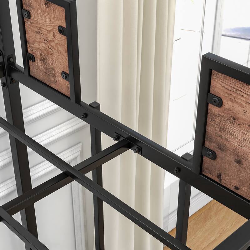 Twin Over Twin Size Metal Bunk bed with Double Safety Guard Rails, Heavy Duty, Space-Saving Design, Steel bed for School
