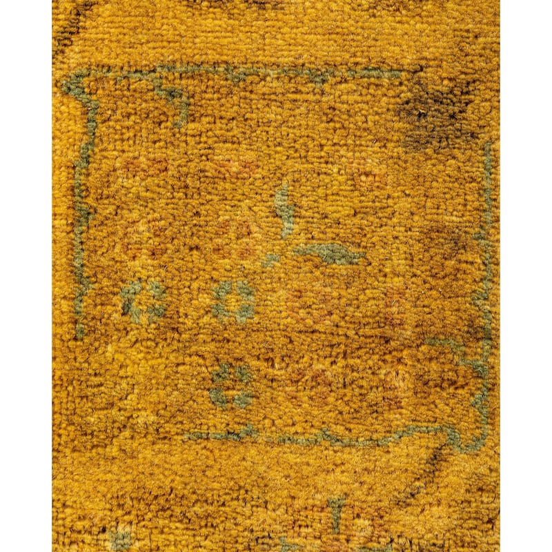 Overdyed One-of-a-Kind Hand-Knotted Area Rug - Yellow - 2' 6" x 16' 2"