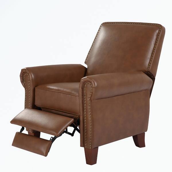 Wood Frame Recliner with Nailheads Bed Bath & Beyond 36969061