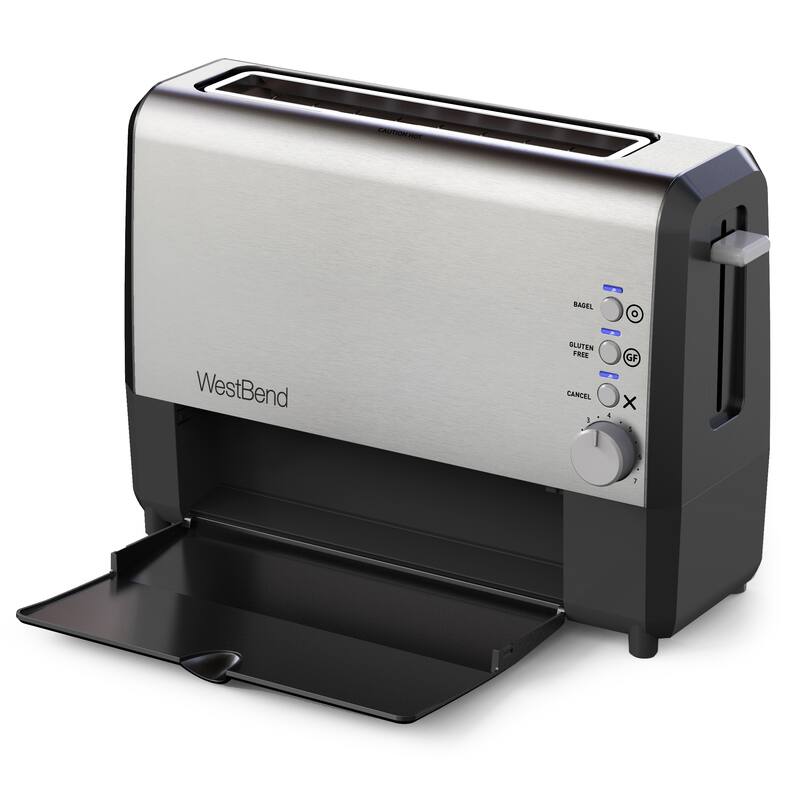 West Bend QuikServe Compact 2-Slice Toaster with Extra Wide Slots and Cool Touch Exterior
