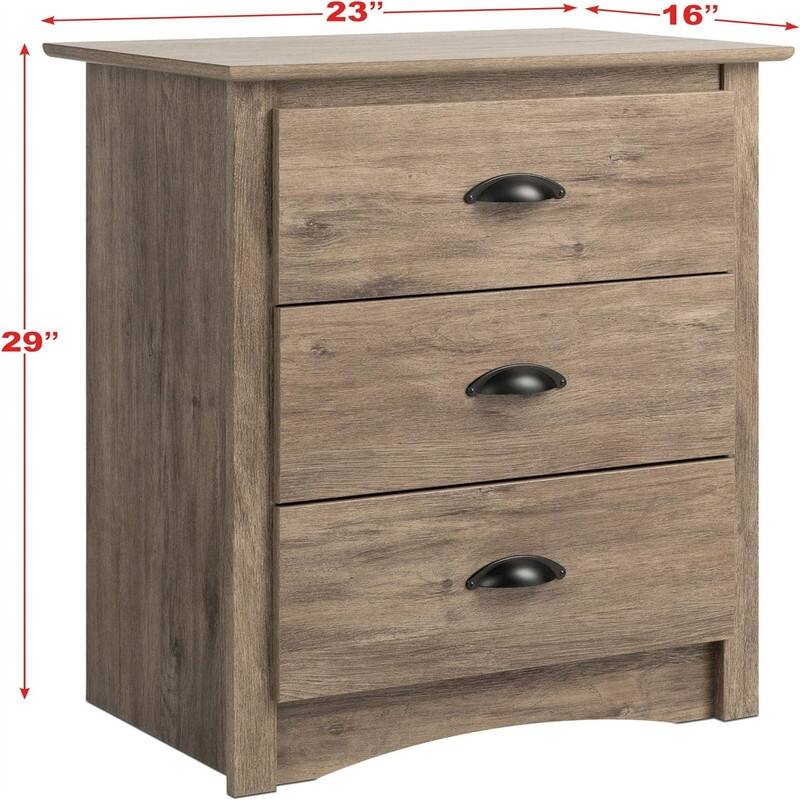 Nightstand with 2 Drawers and LED Lights