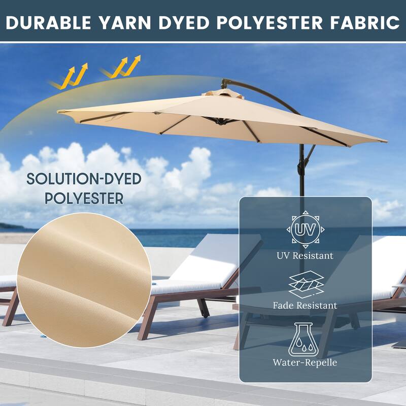 Weller 10-foot Offset Cantilever Hanging Patio Umbrella