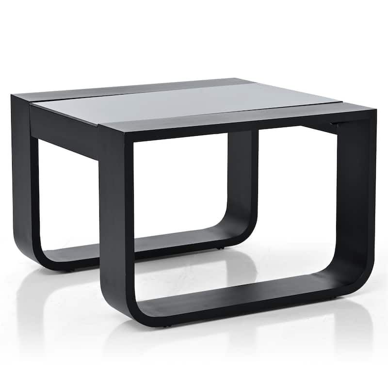 3-Piece Aluminum Outdoor Patio Chairs and Coffee Table Set with Cushions