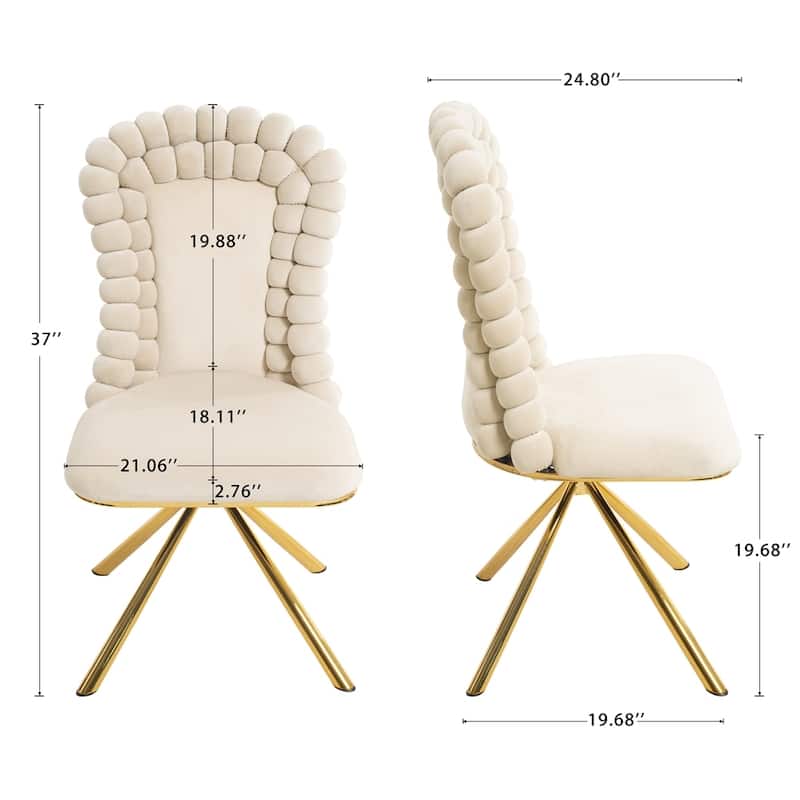 360 Degree swivel Velvet Accent Chairs Vanity Chair Set of 2