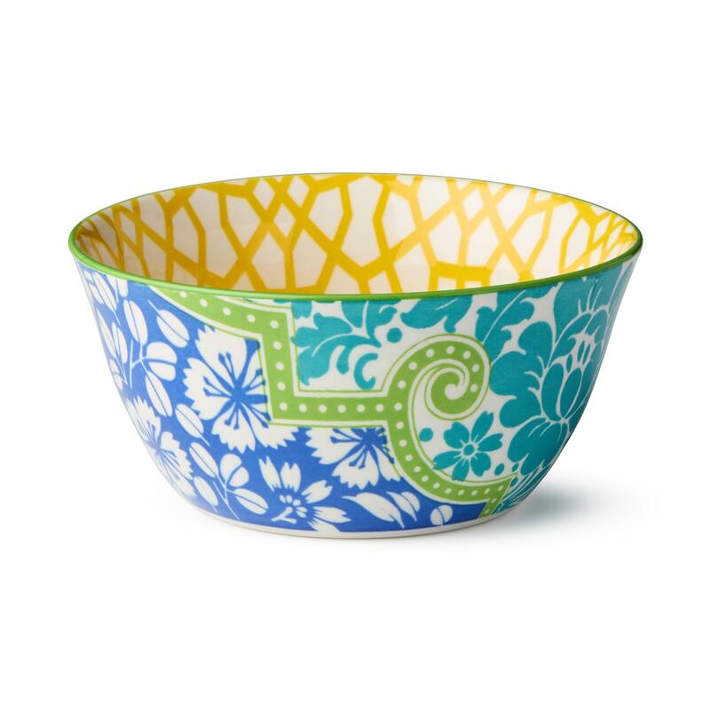 Certified International Pavillion 6" All Purpose 18 oz. Bowls, Set of 6 Assorted Designs - 6.00"L x 6.00"W x 3.00"H