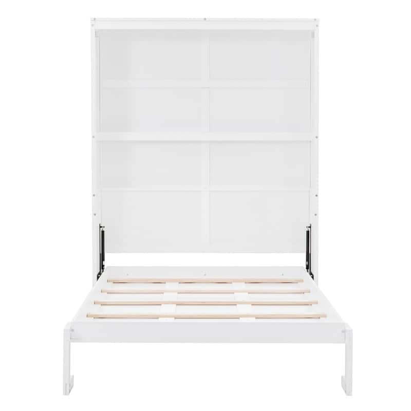 Wooden Quenn Size Murphy Bed Wall Bed with Shelves