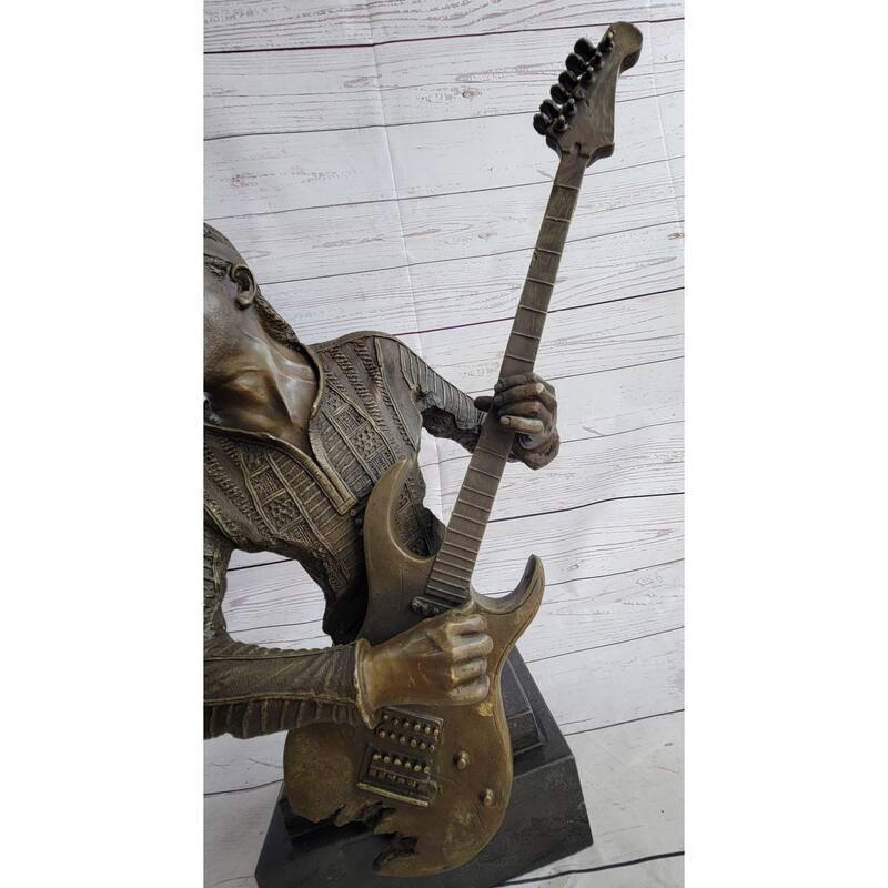 Jimi Hendrix Guitarist Musician Bronze Statue Sculpture Figure 18 Inches X 17 Inches