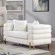 preview thumbnail 3 of 8, Furniture of America Ghea Contemporary White 2-Piece Boucle Living Room Set