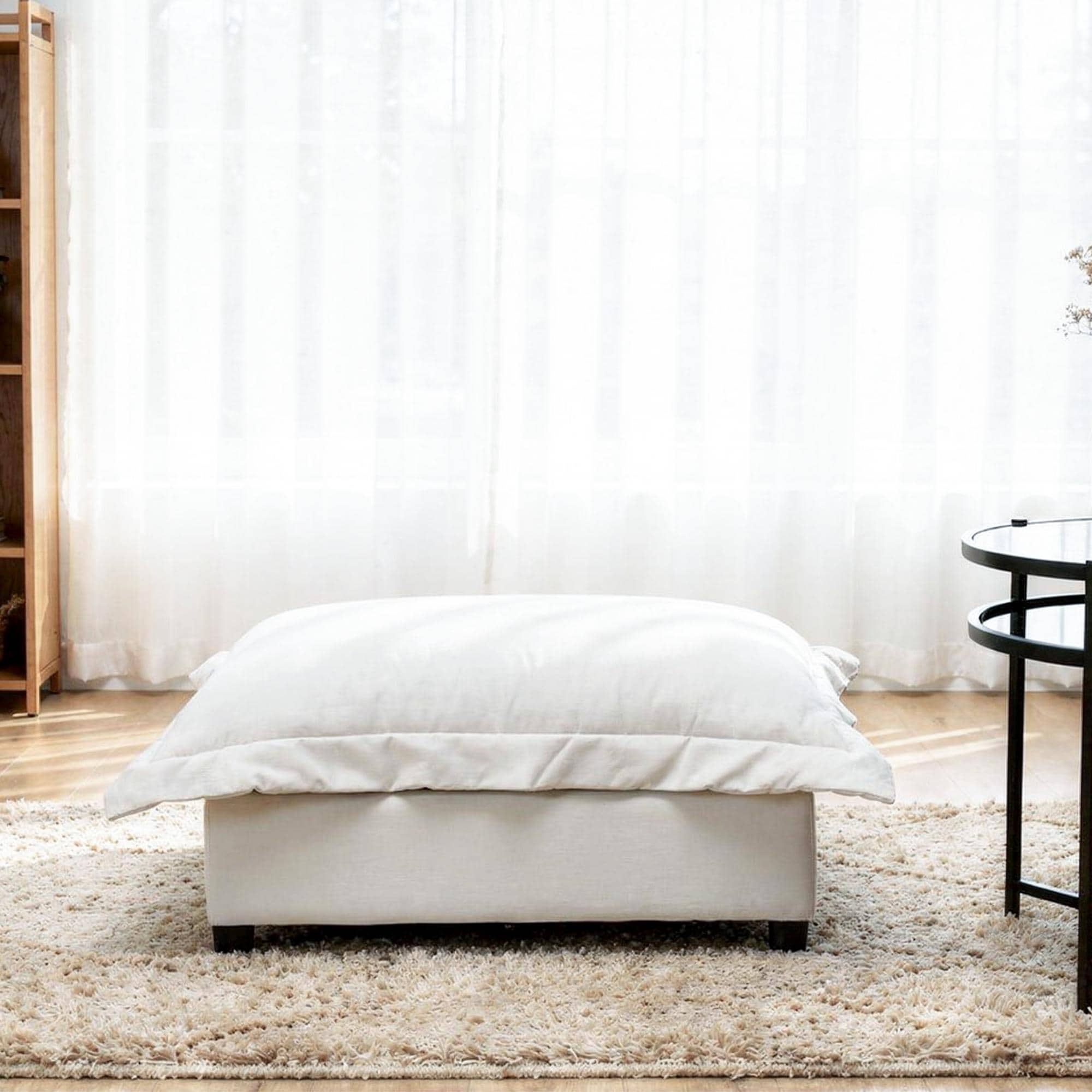 37"W Oversized Upholstered Chenille Rectangle Cloud Ottoman