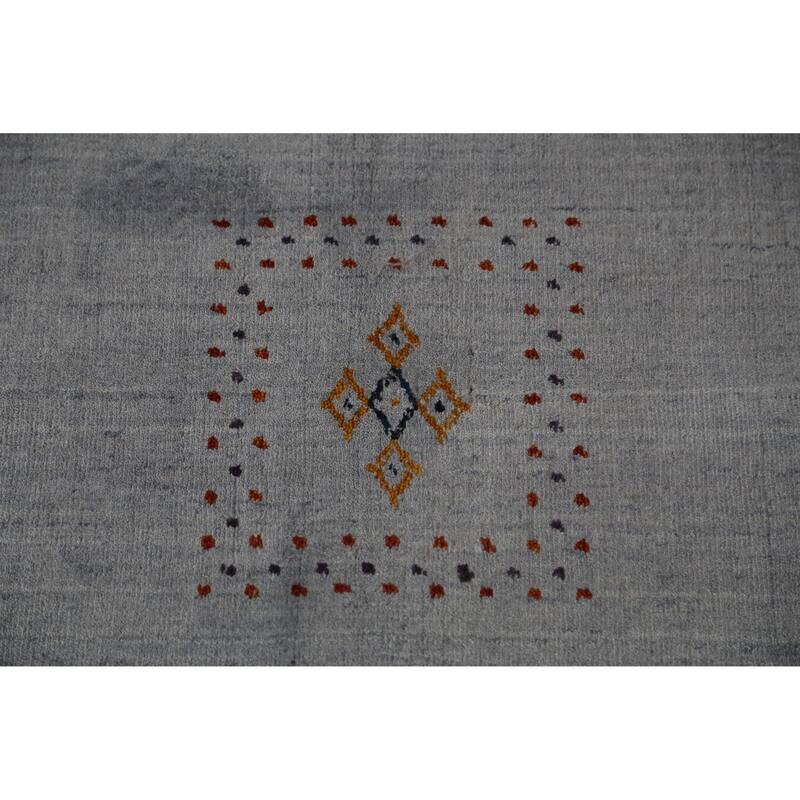 Hand Knotted Oriental 100% Wool Carpet Tribal Tribal Greys & Charcoal Gabbeh Area Rug - 9' 7'' X 8' 2''