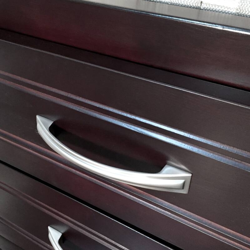 John Louis Home Solid Wood Reach-In Simplicity Closet System with 6-Drawers and Doors Espresso