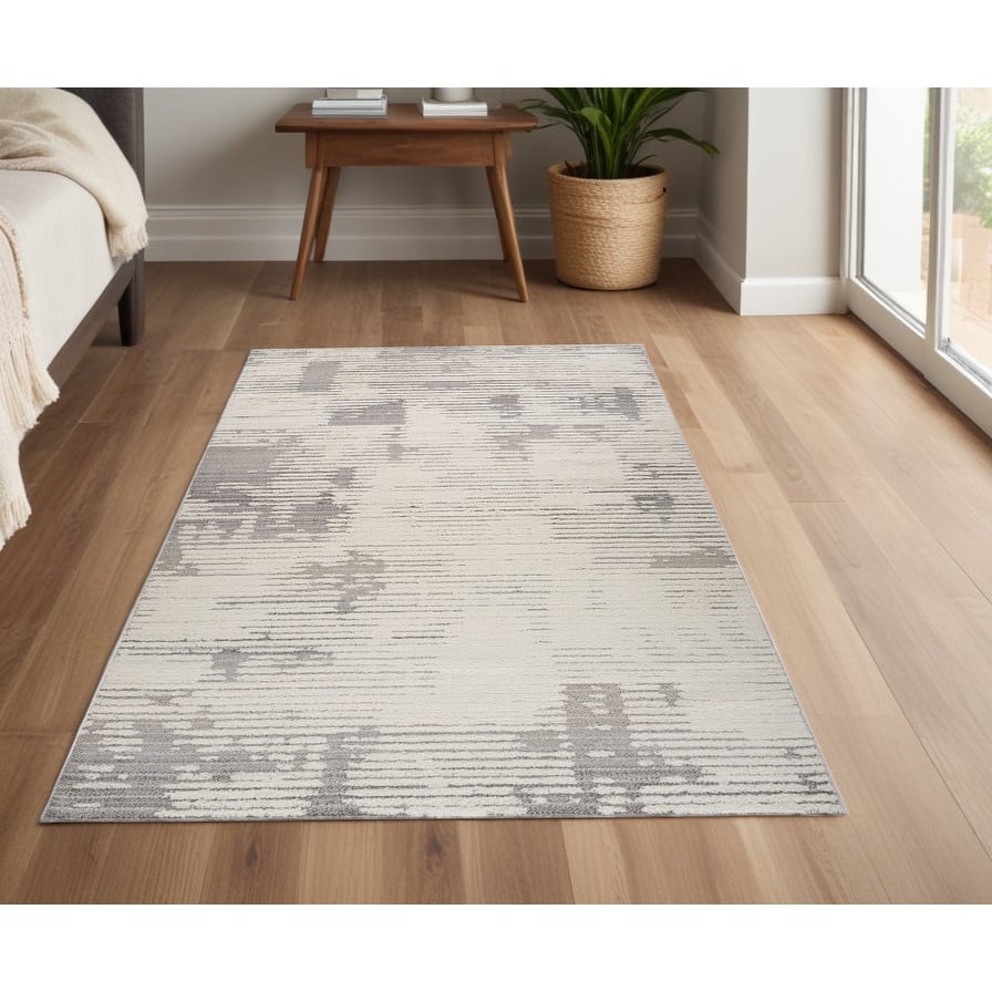 Bibiz Distressed Abstract Stain Resistant Woven Durable Area Rug By HomeRoots