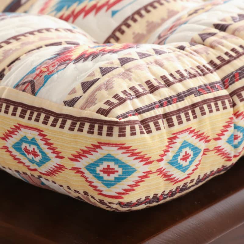 The Curated Nomad San Carlos Tan Triple Layered Chair Pad - 18 inches x 18 inches